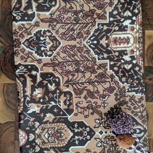 Madewell large zippered pouch with pom poms